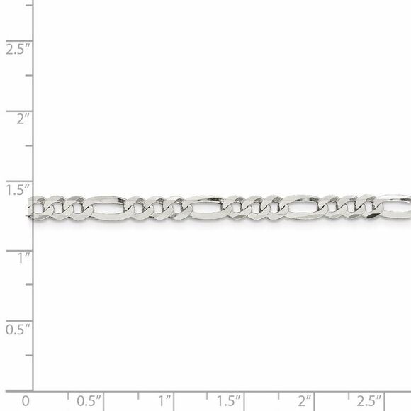 4.5mm Sterling Silver Flat Figaro Chain Necklace, 20 Inch - Picture 5 of 8